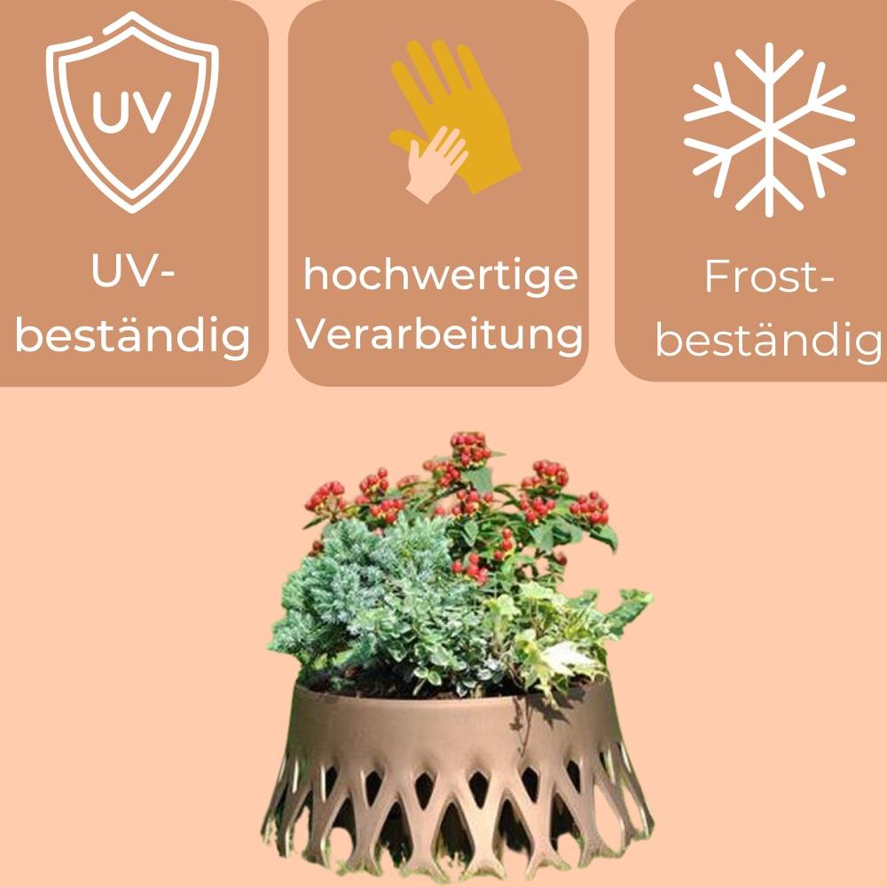 2x Grabschale für Friedhof Pflanzschale für Friedhof Grab Vase mit Selbstbewässerung und Wasserüberlauf bronze Ø 30 frostsicher