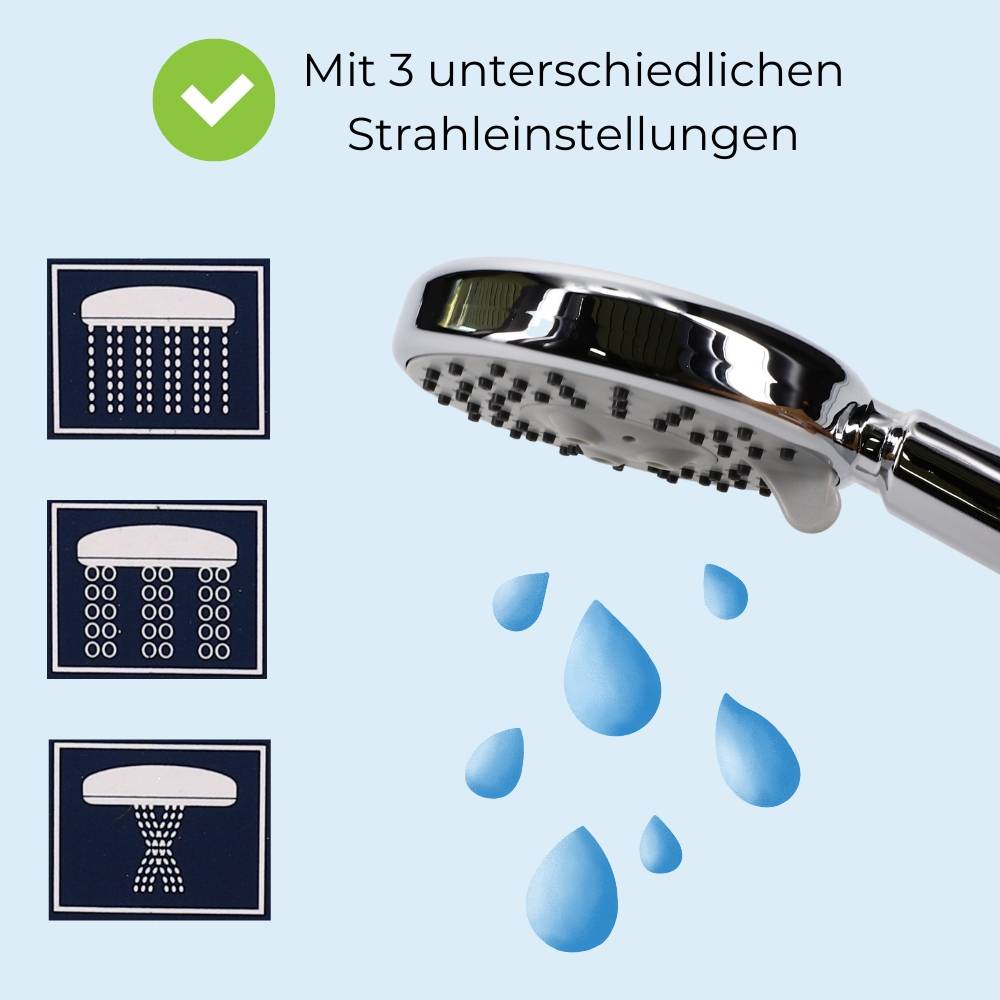 2x Duschkopf Wassersparend 3 Funktion Duschbrause Handbrause Dusche Brausekopf Dusche Antikalk Shower Head
