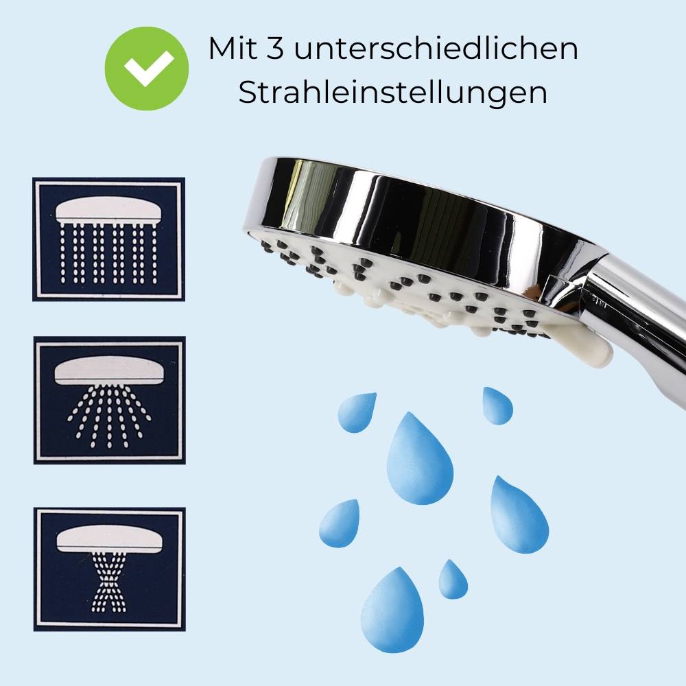 2x Duschkopf Wassersparend 3 Funktion Duschbrause Handbrause Dusche Brausekopf Dusche Antikalk Shower Head