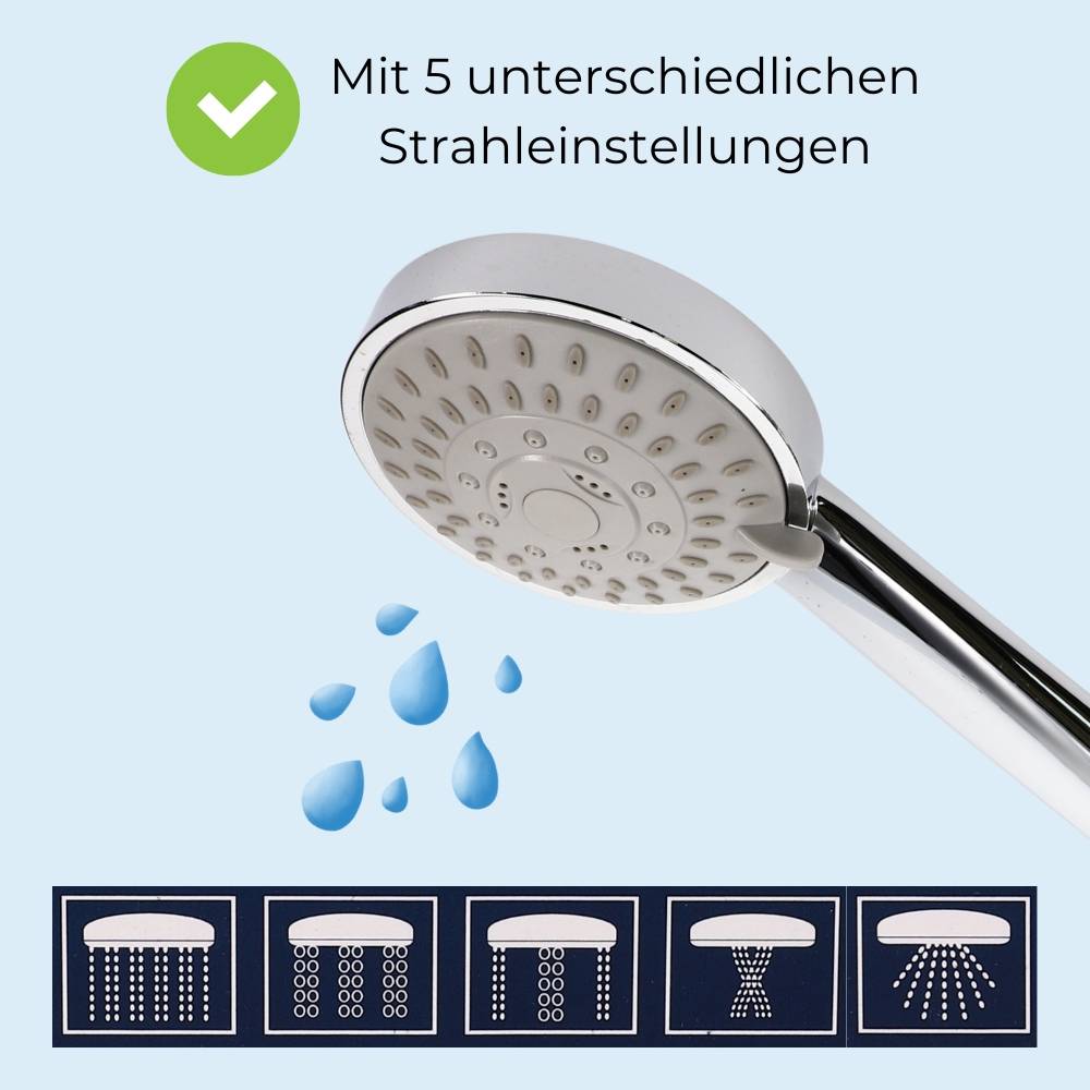 2x Duschkopf Wassersparend 5 Funktion Duschbrause Handbrause Dusche Brausekopf Dusche Antikalk Shower Head