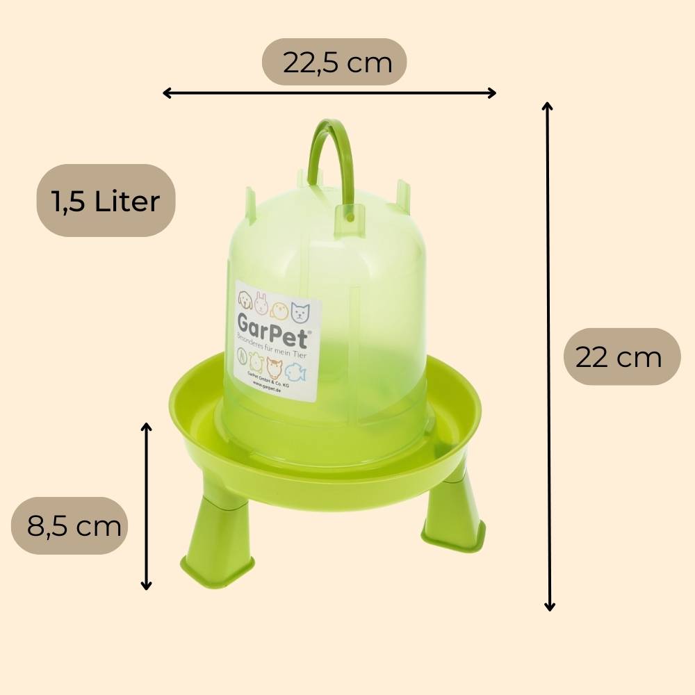 2x Hühnertränke mit Füßen Geflügeltränke mit Standfüßen Stand Füßen Wassertränke Hühnertränke automatisch Stülptränke Hühner Tränke g