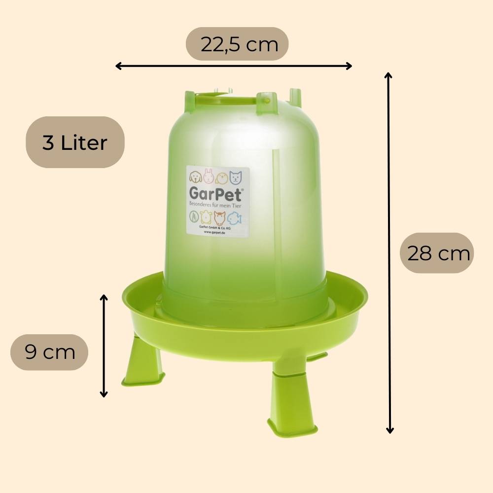 2x Hühnertränke mit Füßen Geflügeltränke mit Standfüßen Stand Füßen Wassertränke Hühnertränke automatisch Stülptränke Hühner Tränke g