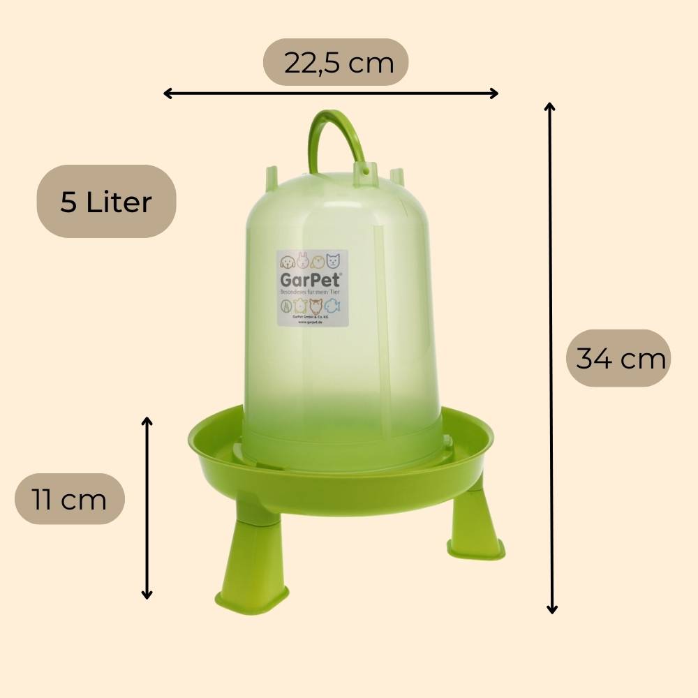 2x Hühnertränke mit Füßen Geflügeltränke mit Standfüßen Stand Füßen Wassertränke Hühnertränke automatisch Stülptränke Hühner Tränke g