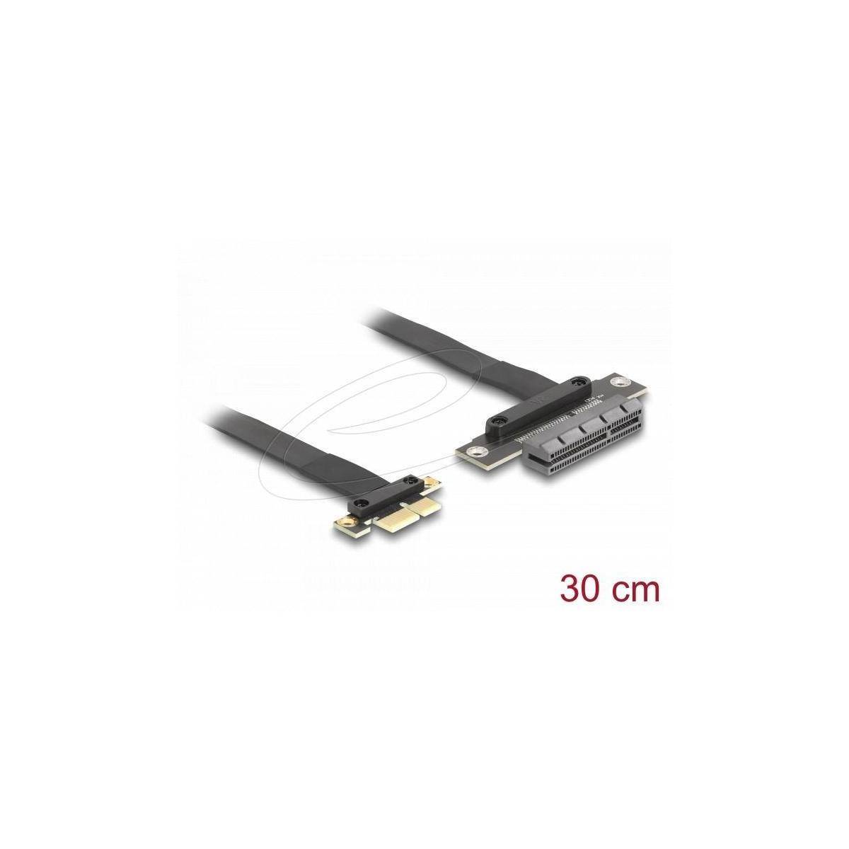 Delock Riser Karte PCI Express 3.0 x1 Stecker zu x4 Slot mit Kabel 30 cm