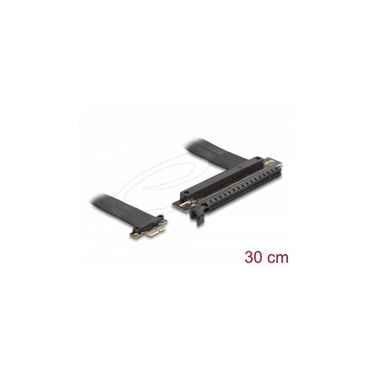 Delock Riser Karte PCI Express 3.0 x1 Stecker zu x16 Slot mit Kabel 30 cm