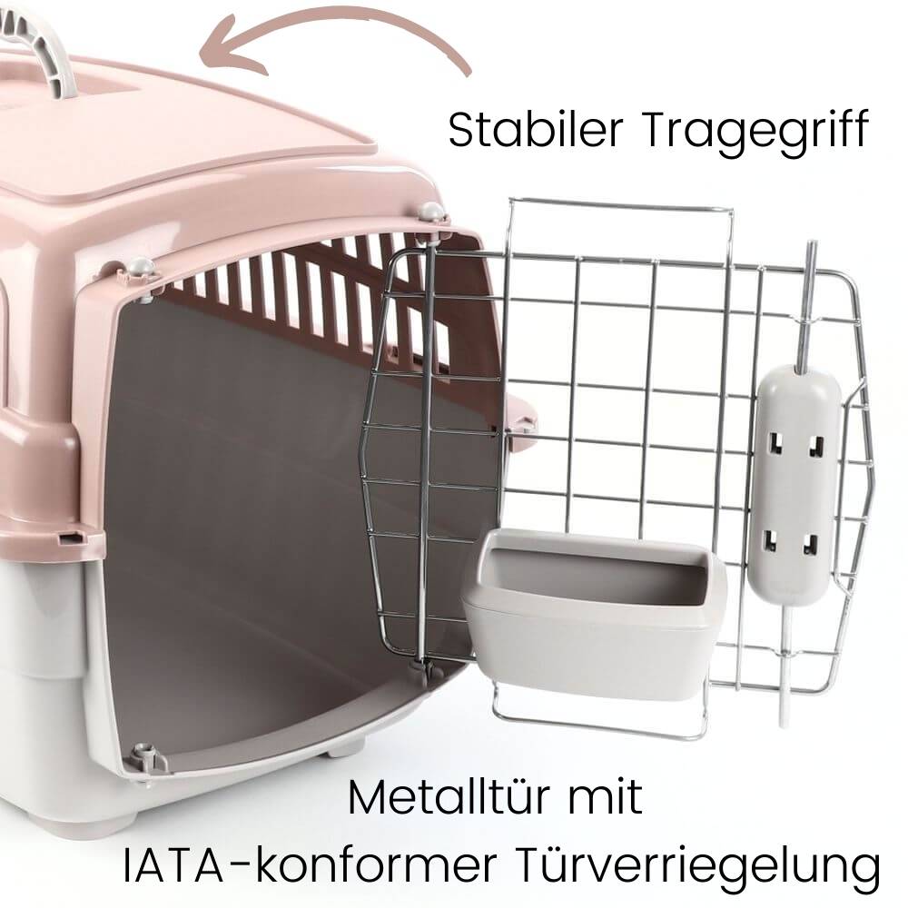 2x Transportbox IATA Flugbox Flugzeug Hundebox kleine Hunde Transportbox Katzen für 2 Tiertransportbox Katzentransportbox Gr. S