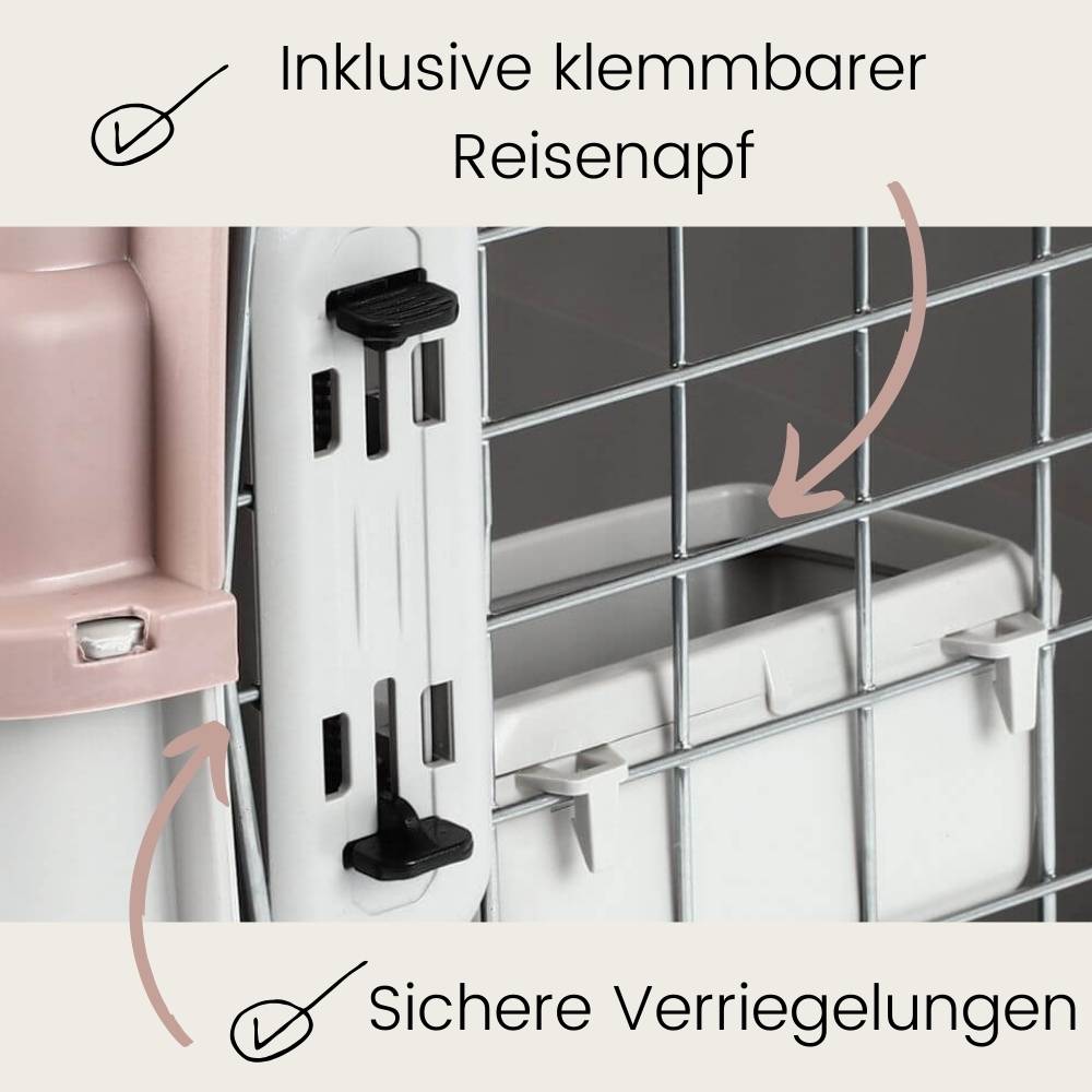 2x Transportbox IATA Flugbox Flugzeug Hundebox kleine Hunde Transportbox Katzen für 2 Tiertransportbox Katzentransportbox Gr. S