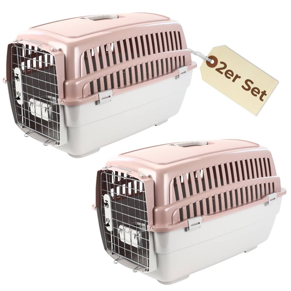2x Transportbox IATA Flugbox Flugzeug Hundebox Hunde Transportbox Hund für 2 Tiertransportbox Hundetransportbox Gr. L