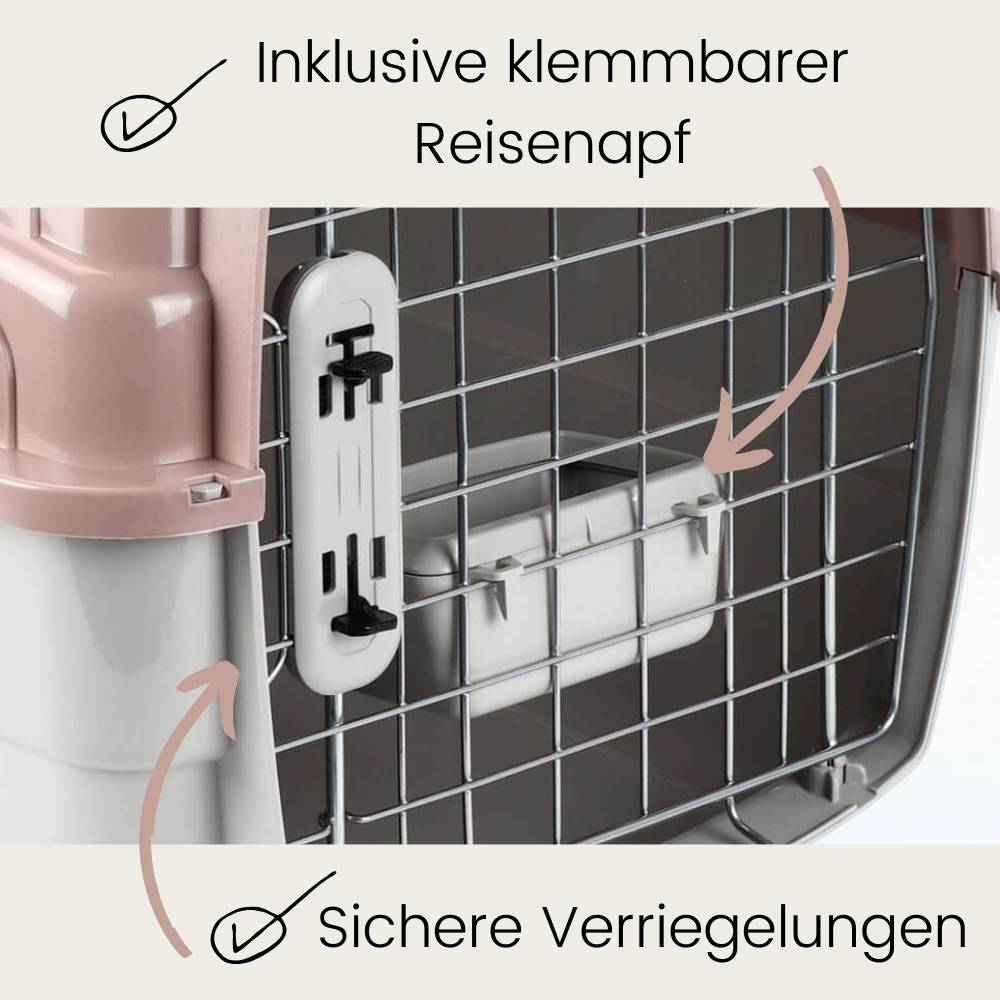 2x Transportbox IATA Flugbox Flugzeug Hundebox Hunde Transportbox Hund für 2 Tiertransportbox Hundetransportbox Gr. L