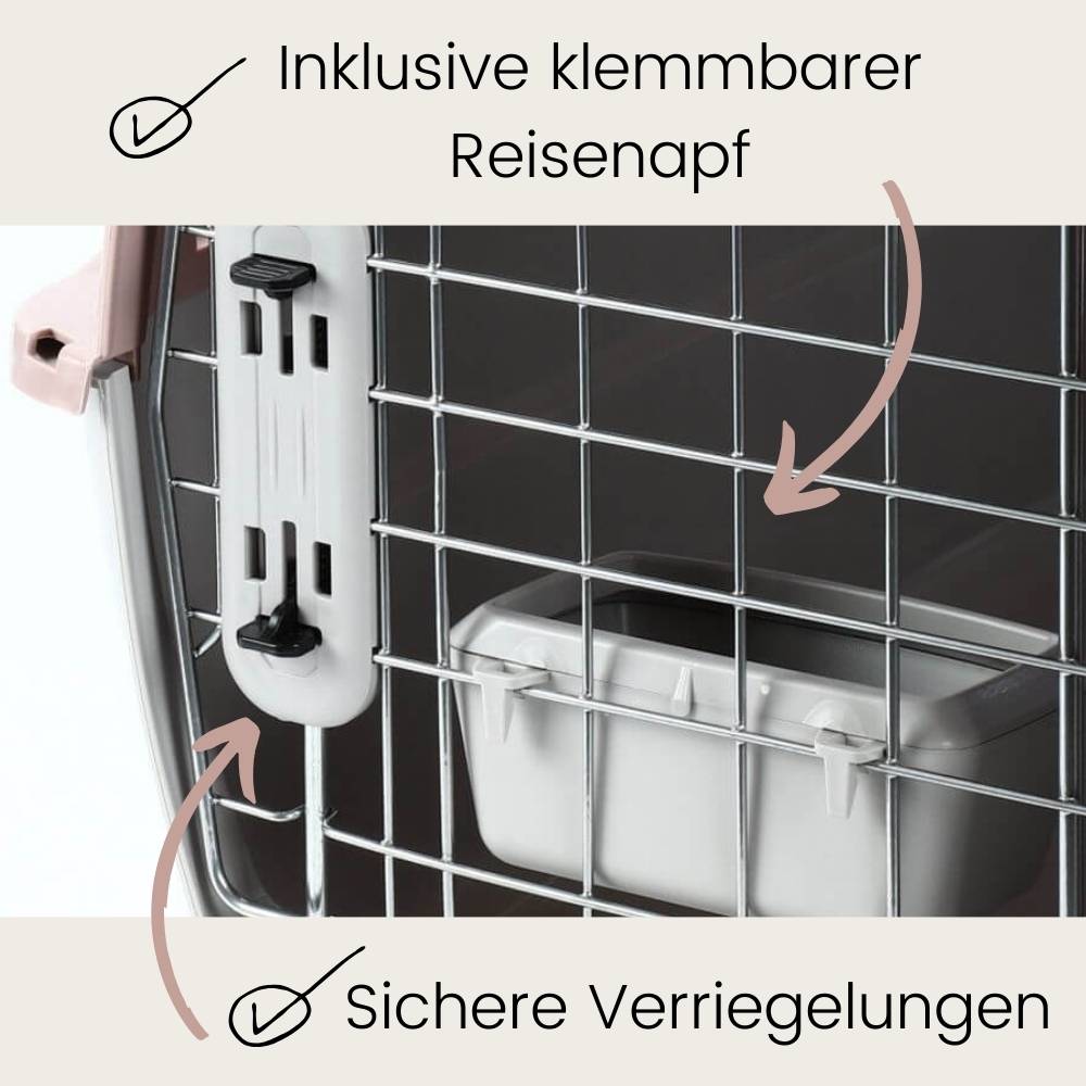 2x Transportbox IATA Flugbox Flugzeug Hundebox Hunde Transportbox Katze Groß für 2 Tiertransportbox Katzentransportbox Gr. M