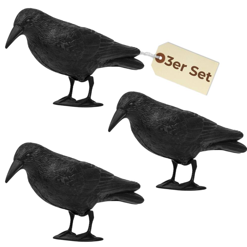 3x Taubenabwehr Vogelabwehr Krähe Raben Attrappe Taubenschreck Vogelschreck Vogelabwehr Vogelscheuche Tauben vertreiben Set