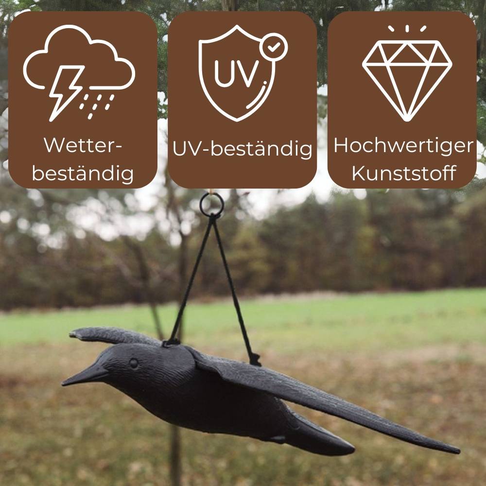 2x Taubenabwehr Vogelabwehr Krähe Raben fliegend Attrappe Taubenschreck Vogelschreck Vogelabwehr Vogelscheuche Tauben vertreiben Set