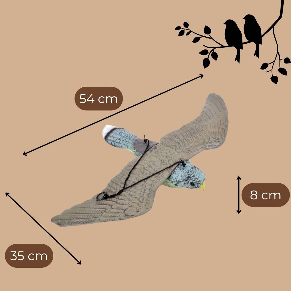 2x Taubenabwehr Vogelabwehr Falke fliegend Attrappe Taubenschreck Vogelschreck Vogelabwehr Vogelscheuche Tauben vertreiben Set