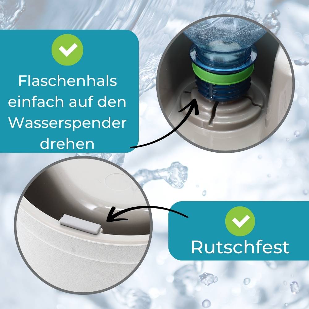 2x Wasserspender für PET Flasche Hunde Katzen Kleintiertränke Wassertränke Wasserautomat Reisetrinknapf Trinknapf für Unterwegs