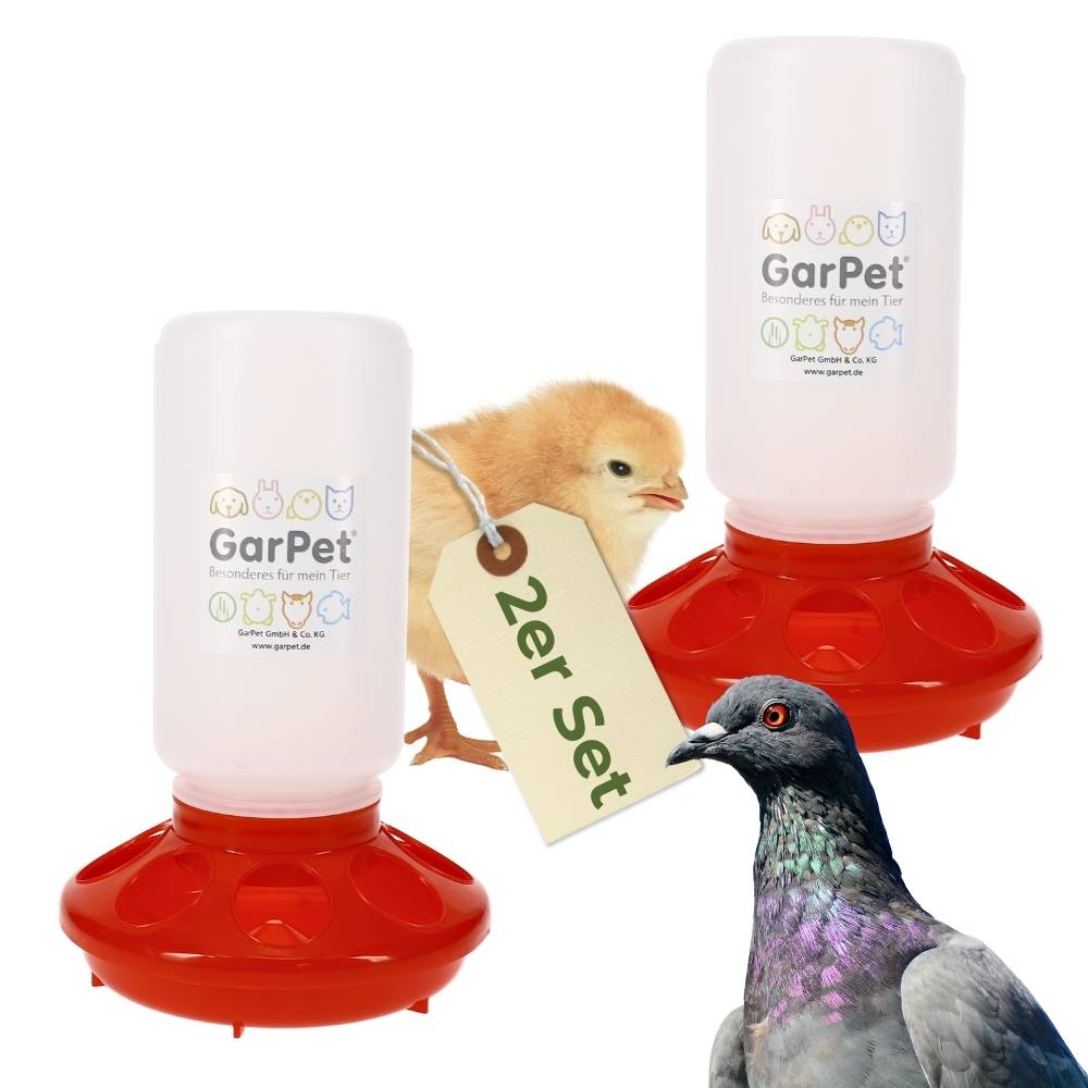 2x Futterautomat Hühner Küken Tauben Wachtel Hühnerfutter Automat Futterspender Futtertrog Hühner Futternapf 1 KG