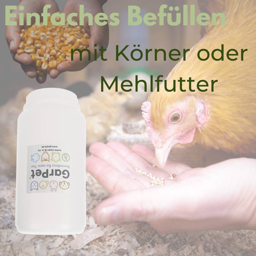 2x Futterautomat Hühner Küken Tauben Wachtel Hühnerfutter Automat Futterspender Futtertrog Hühner Futternapf 1 KG