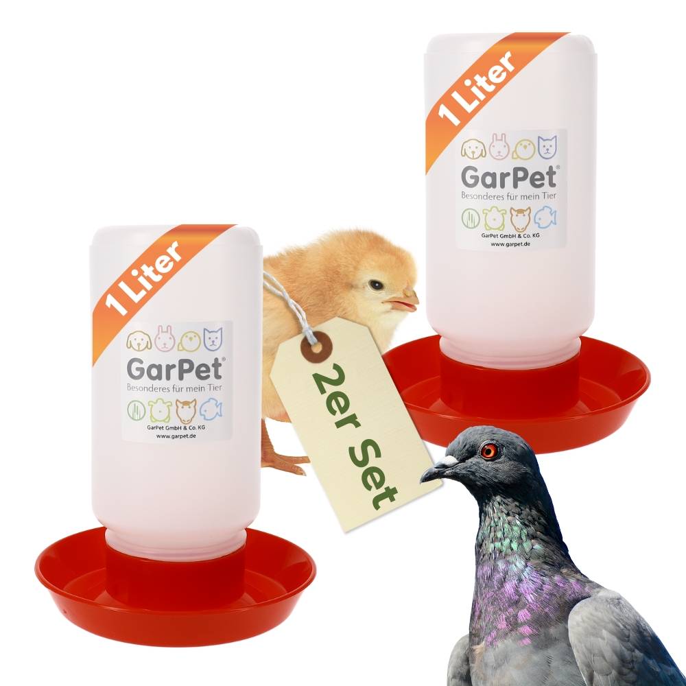 2x Hühnertränke Geflügeltränke automatisch Hühner Küken Tauben Tränke Wassertränke Wasserspender Stülptränke 1 L