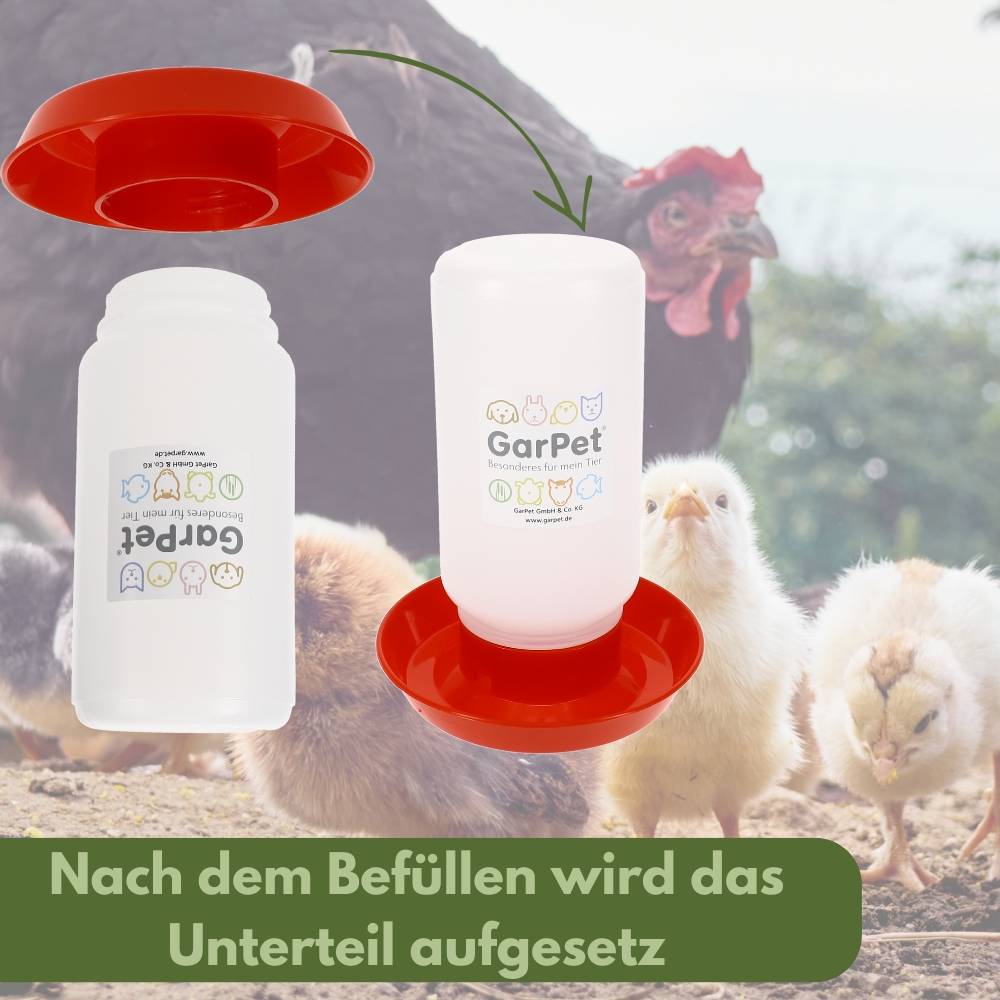 2x Hühnertränke Geflügeltränke automatisch Hühner Küken Tauben Tränke Wassertränke Wasserspender Stülptränke 1 L