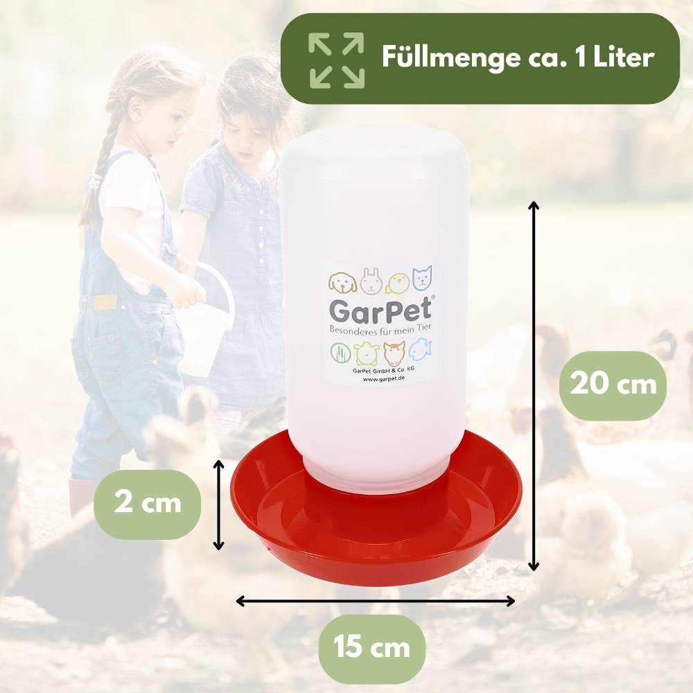 2x Hühnertränke Geflügeltränke automatisch Hühner Küken Tauben Tränke Wassertränke Wasserspender Stülptränke 1 L