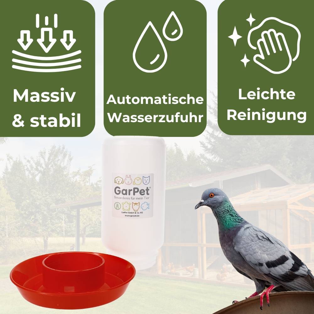 2x Hühnertränke Geflügeltränke automatisch Hühner Küken Tauben Tränke Wassertränke Wasserspender Stülptränke 1 L
