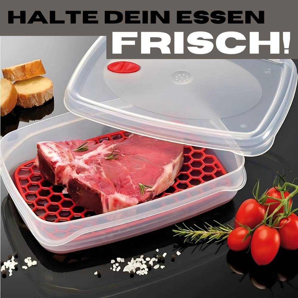 2x Frischhaltedosen mit Deckel Abtropfgitter Küche Dampfventil Aufbewahrungsdosen Kunststoff Vorratsdosen Luftdicht Gefrierdosen 2,5 L