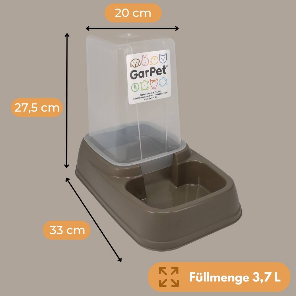 2x Automatischer Futterspender Wasserspender 2in1 Futterautomat Wasserautomat für Hunde Katzen Wasser und Trockenfutter Automat Spender 3,7 L