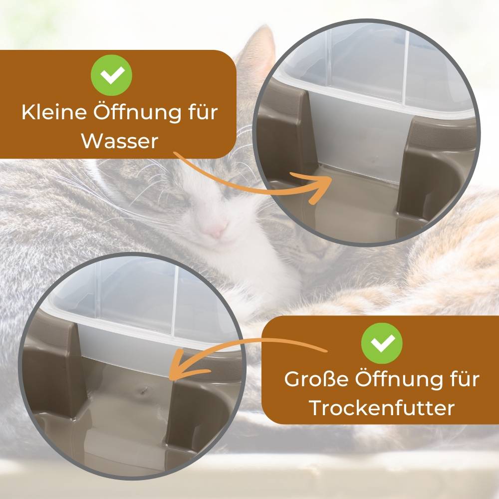 2x Automatischer Futterspender Wasserspender 2in1 Futterautomat Wasserautomat für Hunde Katzen Wasser und Trockenfutter Automat Spender 3,7 L