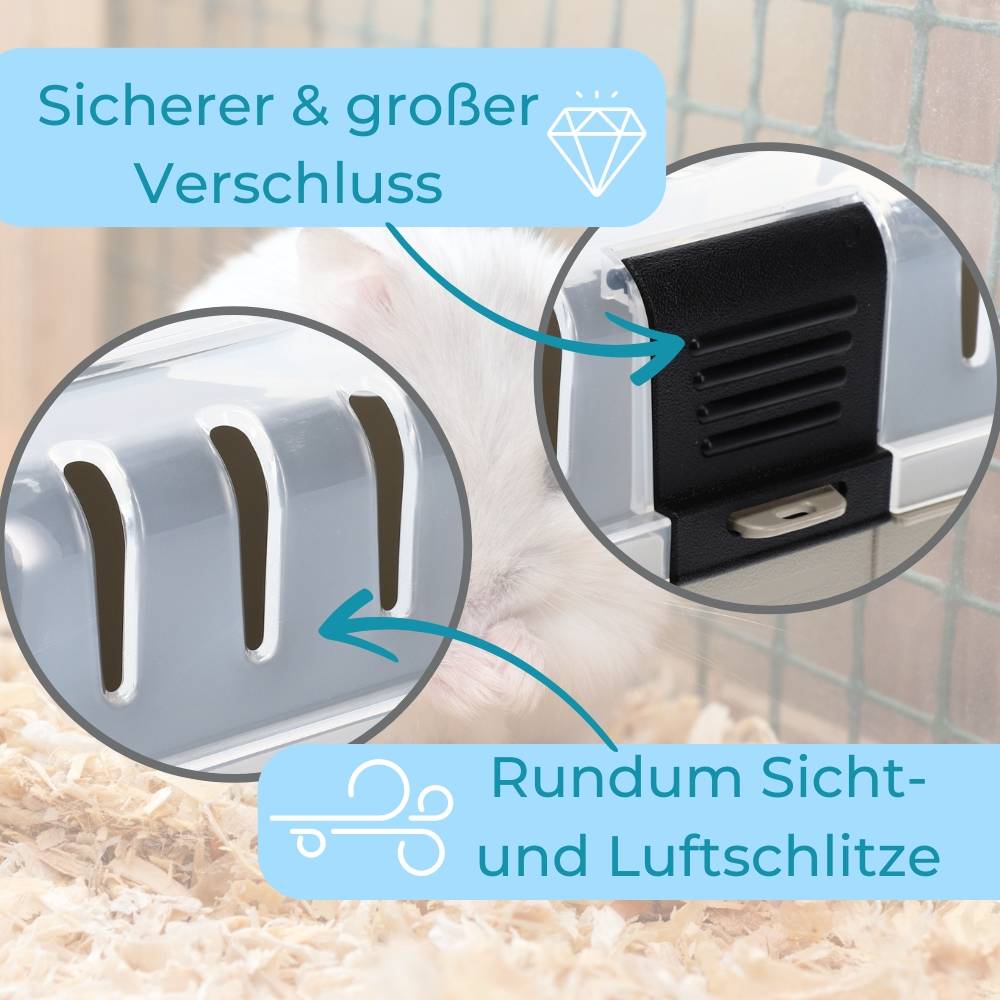 2x Transportbox Kleintier Meerschweinchen Hamster Vogel Mäuse Nagetier Tiertransportbox Trage Box Reisebox Kleintiertransportbox Transportkiste