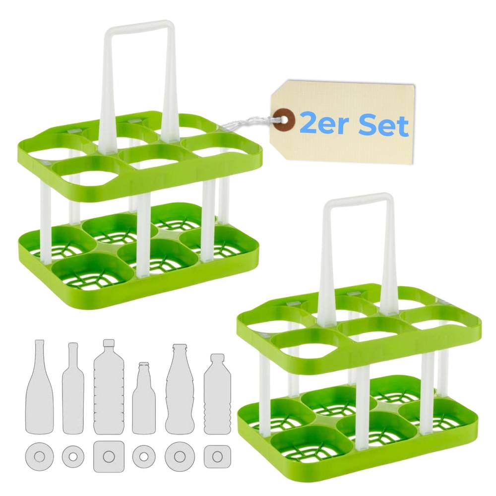 2x Flaschentasche Flaschenträger 6 Flaschen Flaschenkorb Flaschensammler Flaschenaufbewahrung Flaschenkörbe & -Träger Flaschen Aufbewahrung
