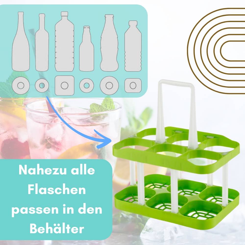 2x Flaschentasche Flaschenträger 6 Flaschen Flaschenkorb Flaschensammler Flaschenaufbewahrung Flaschenkörbe & -Träger Flaschen Aufbewahrung