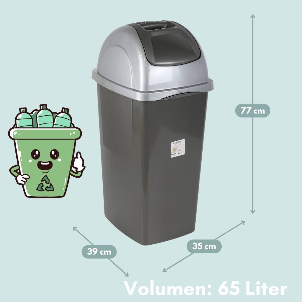 2x Mülleimer Schwingdeckel Mülleimer Küche 60l Groß Schwingeimer Mülltrenner Abfalleimer Küche Mülleimer mit Deckel Küchenabfalleimer