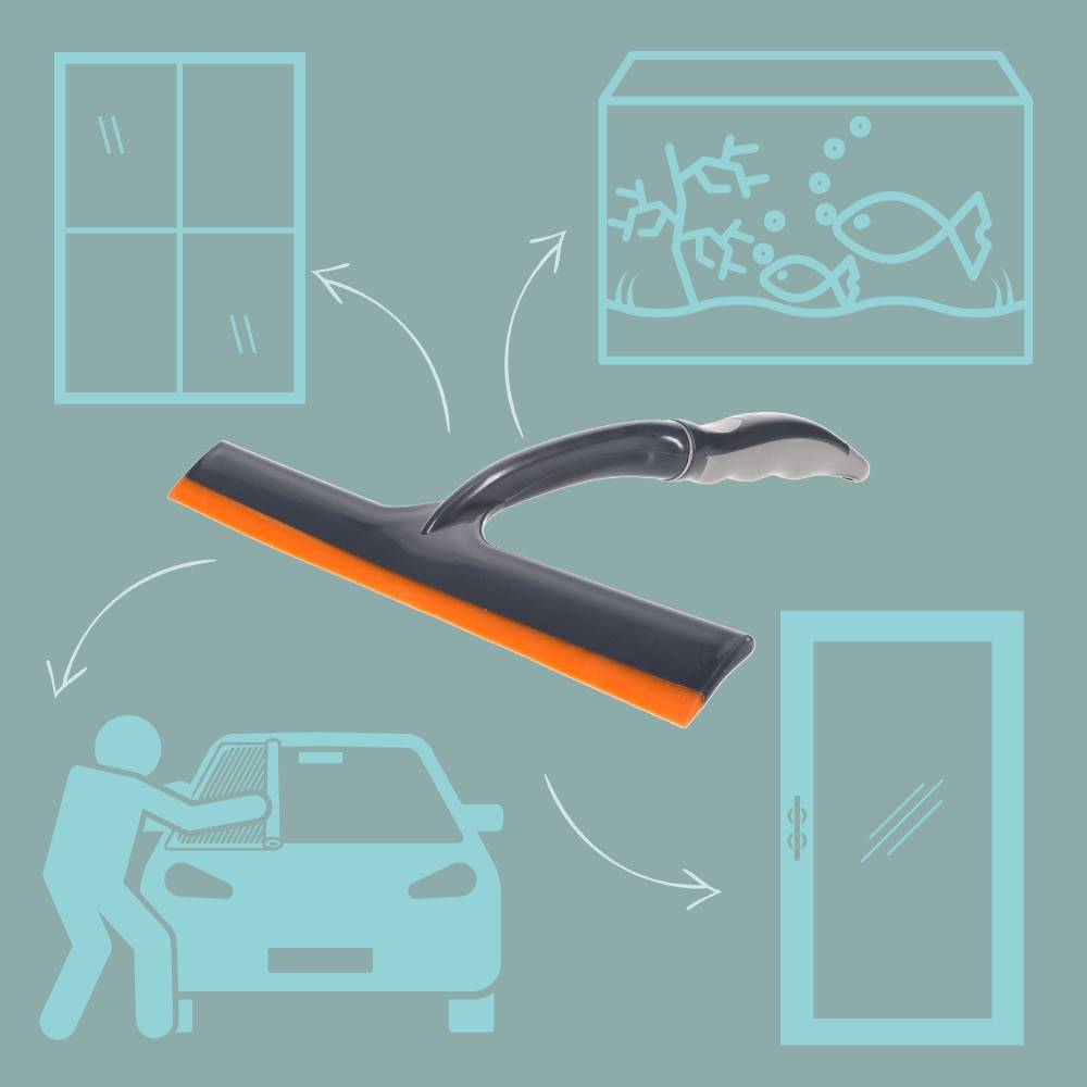 2x Glasabzieher mit Silikonlippe 30 cm Abzieher Dusche Duschabzieher Fensterwischer Scheibenwischer Glaswischer Fensterreiniger Fensterabzieher