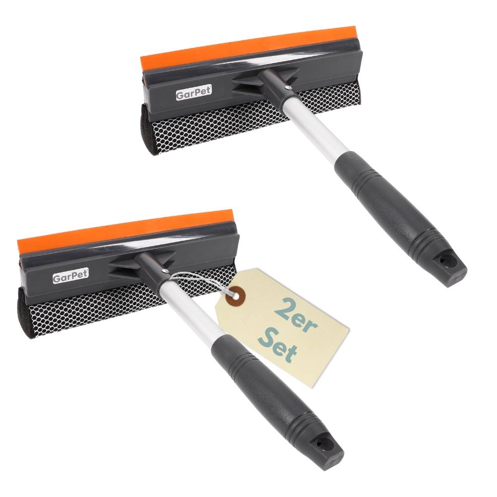 2x Glasabzieher mit Silikonlippe und Schwamm Abzieher Dusche Duschabzieher Fensterwischer Scheibenwischer Glaswischer Fensterreiniger