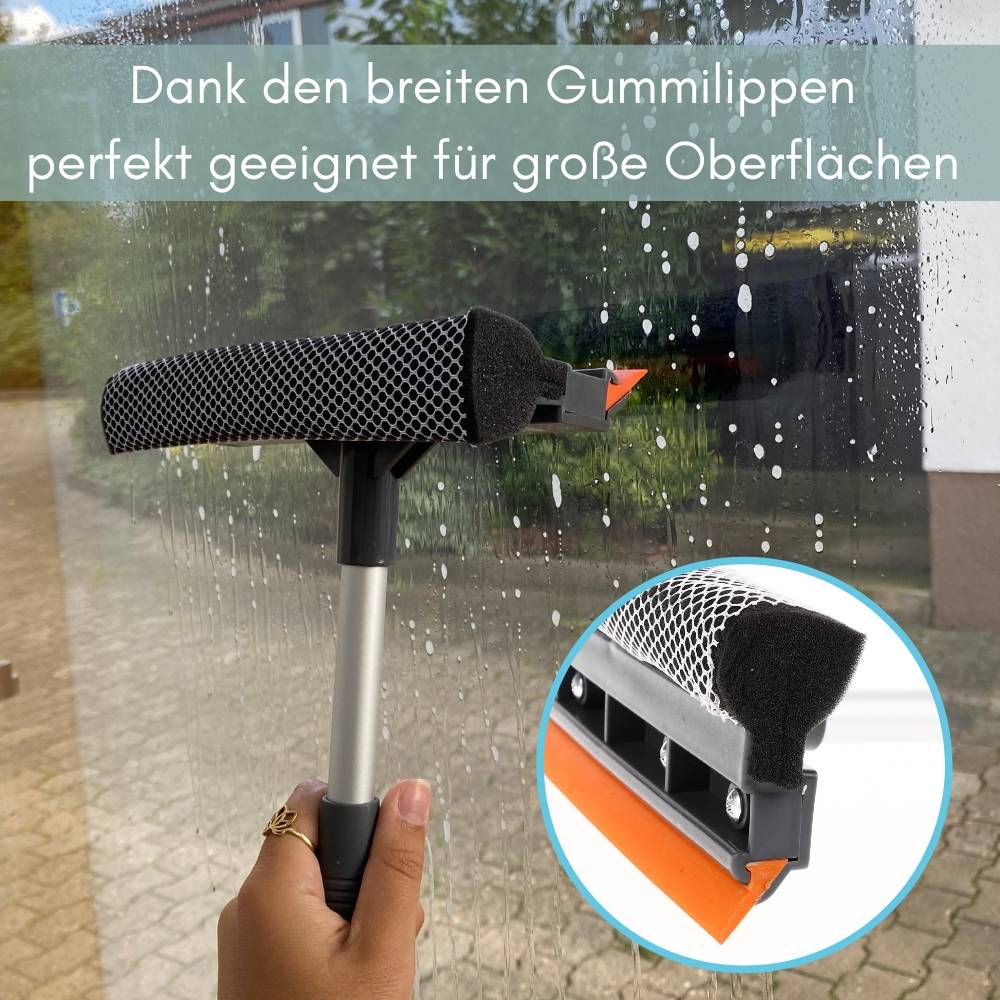 2x Glasabzieher mit Silikonlippe und Schwamm Abzieher Dusche Duschabzieher Fensterwischer Scheibenwischer Glaswischer Fensterreiniger