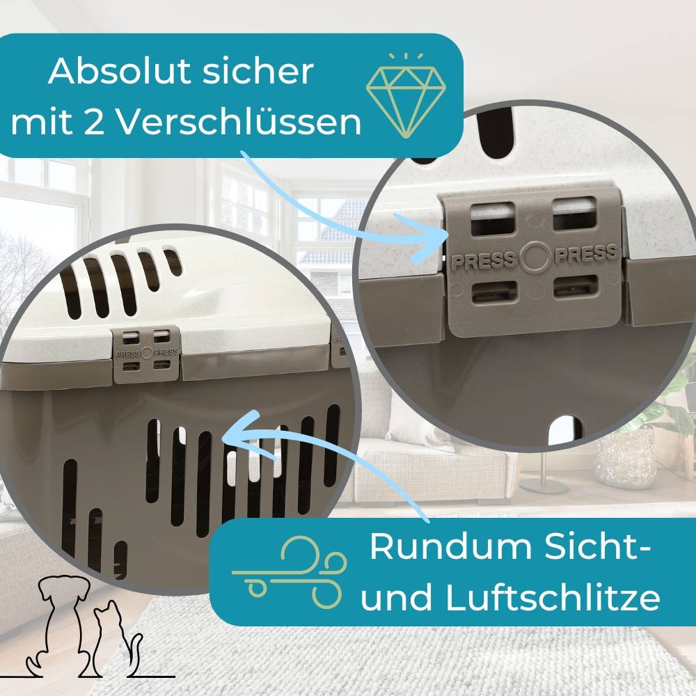 2x Katzentransportbox Oben Öffnen Open Top Stressfrei Dachöffnung Hundetransportbox Hunde Katzen Kleintier Transport Box Transportbox