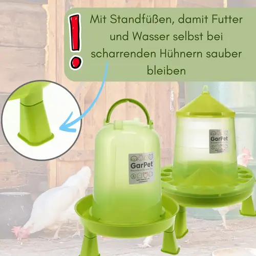 4 Stück Hühnertränke mit Füßen + Futterautomat Hühner Set Geflügeltränke Hühnerfutter Automat Futtertrog Stülptränke Futterspender Hühner 4 Stück Hühnertränke mit Füßen + Futterautomat Hühner Set Geflügeltränke Hühnerfutter Automat Futtertrog Stülptränke Futterspender Hühner