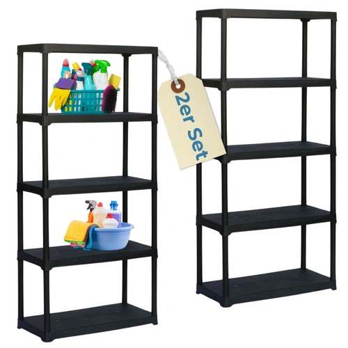 2x Steckregal Kunststoff Standregal Vorratsregal Haushaltsregal Regal Abstellkammer Vorratskammer Keller Lager 5 Böden 80 x 40 x 176 cm 2x Steckregal Kunststoff Standregal Vorratsregal Haushaltsregal Regal Abstellkammer Vorratskammer Keller Lager 5 Böden 80 x 40 x 176 cm