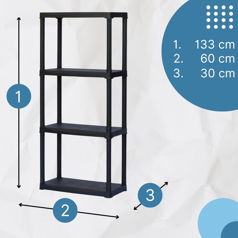 2x Steckregal Kunststoff Standregal Vorratsregal Haushaltsregal Regal Abstellkammer Vorratskammer Keller Lager 4 Böden 60 x 30 x 133 cm