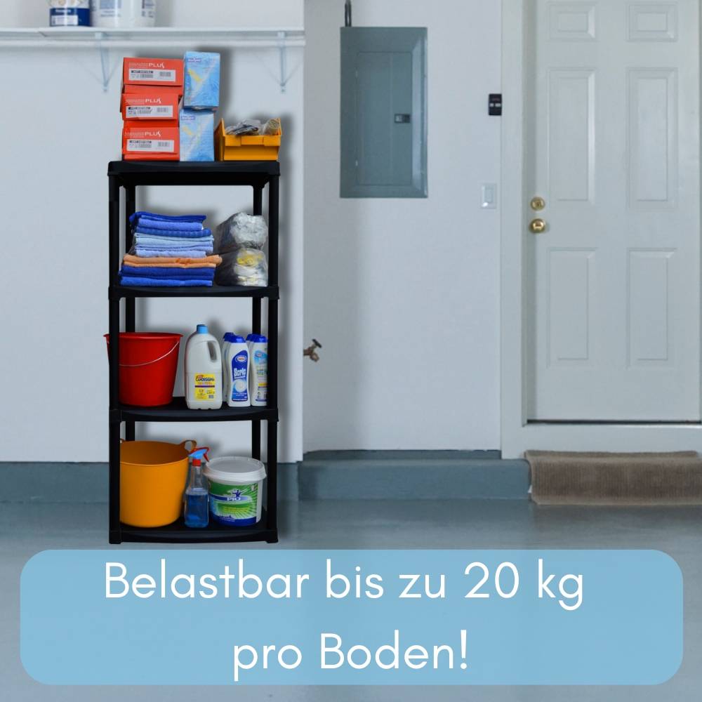 2x Steckregal Kunststoff Standregal Vorratsregal Haushaltsregal Regal Abstellkammer Vorratskammer Keller Lager 4 Böden 60 x 30 x 133 cm