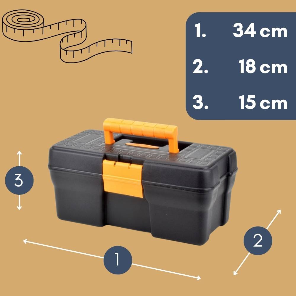 2x Werkzeugkoffer leer klein Werkzeugkasten Werkzeugkiste Werkzeugkästen Kunststoff Angel Box Kiste Haushalt Tool Box Set 34 x 18 x 15 cm
