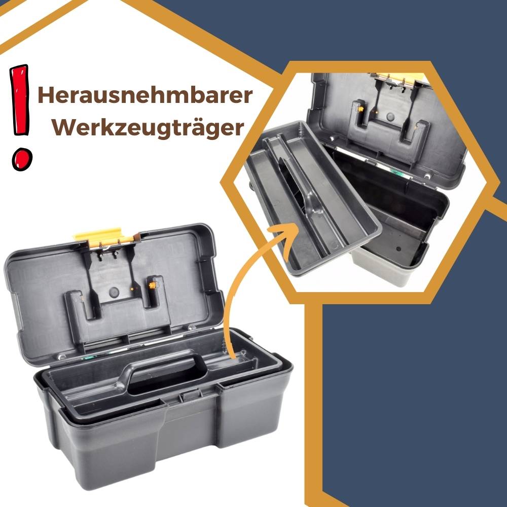2x Werkzeugkoffer leer klein Werkzeugkasten Werkzeugkiste Werkzeugkästen Kunststoff Angel Box Kiste Haushalt Tool Box Set 34 x 18 x 15 cm