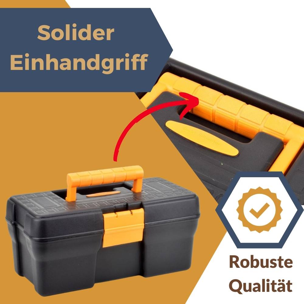 2x Werkzeugkoffer leer klein Werkzeugkasten Werkzeugkiste Werkzeugkästen Kunststoff Angel Box Kiste Haushalt Tool Box Set 34 x 18 x 15 cm