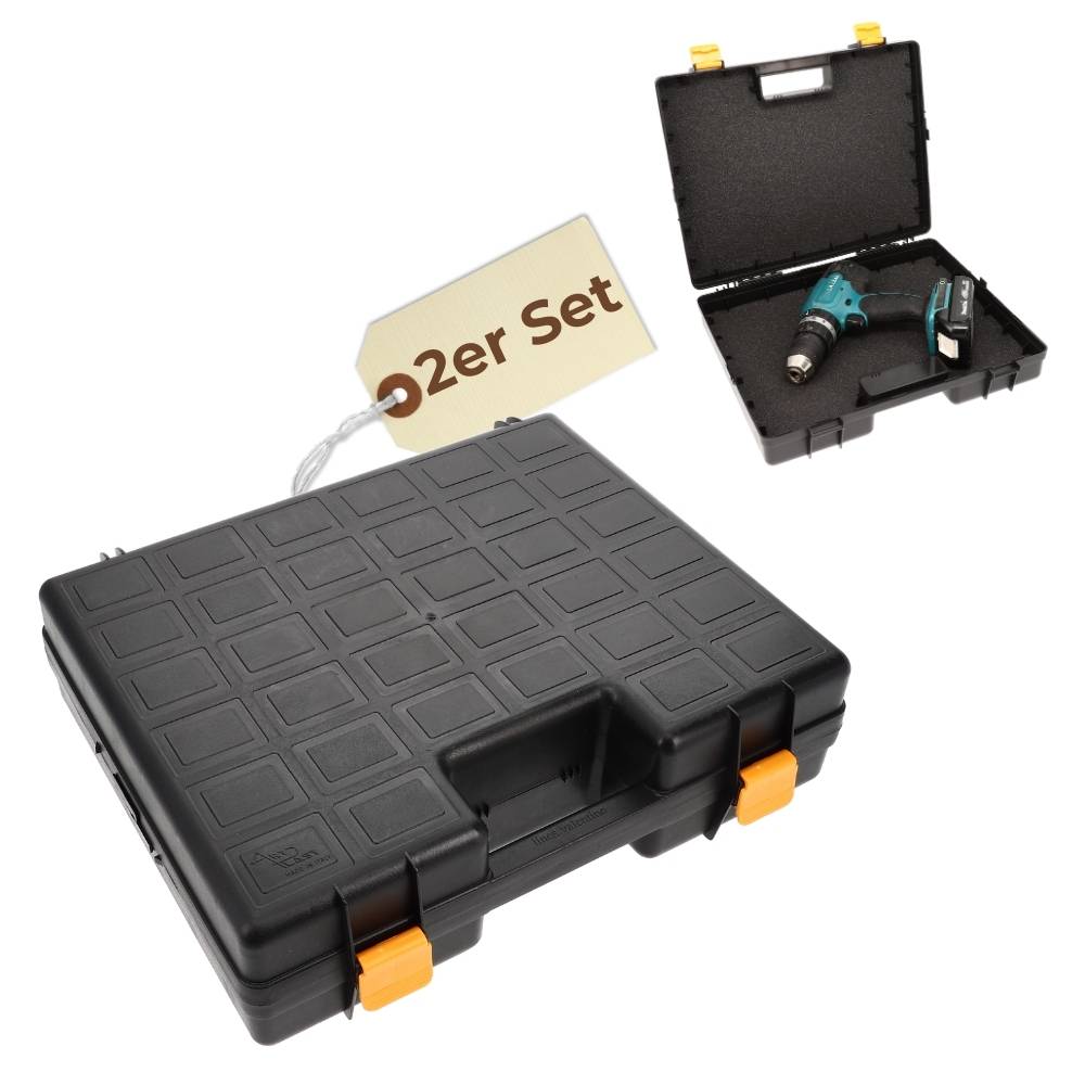 2x Maschinenkoffer leer Werkzeugaufbewahrung Universal Werkzeugkoffer für Elektrowerkzeuge Schaumstoffeinlage Werkzeug Geräte Koffer Toolbox