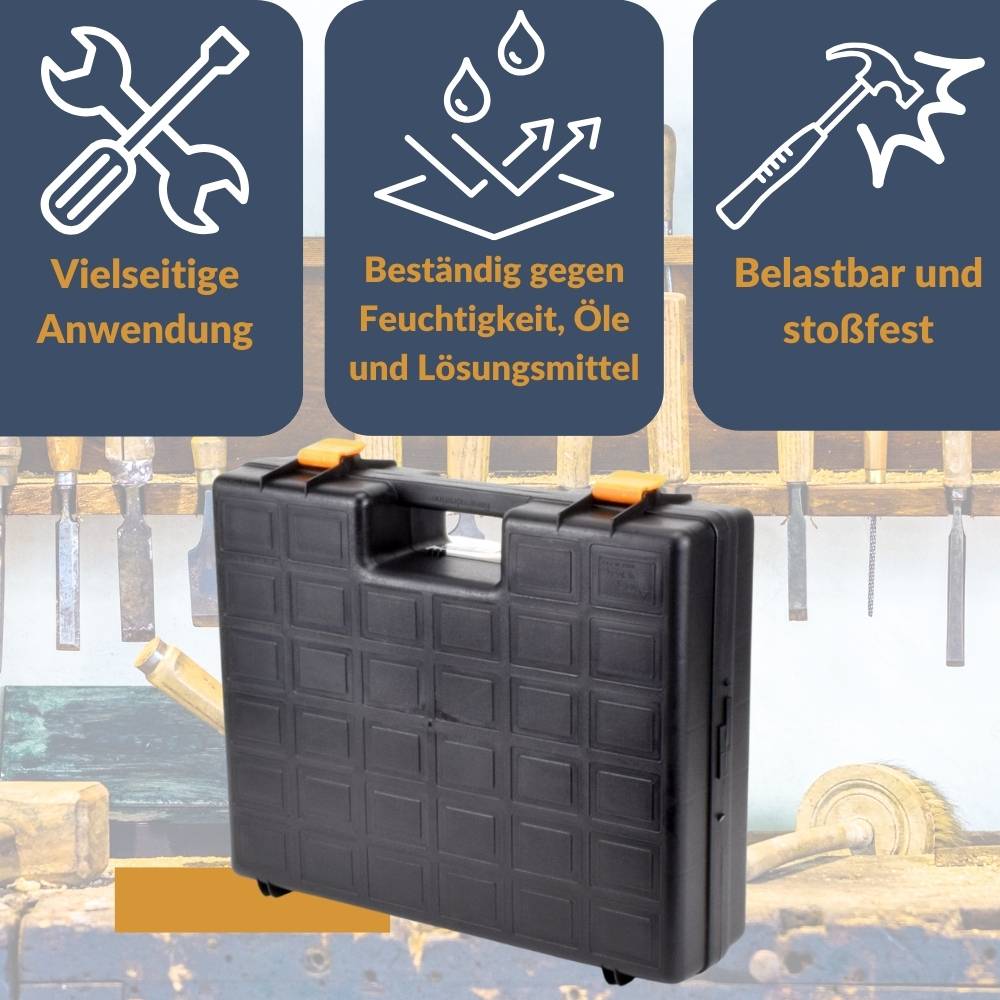 2x Maschinenkoffer leer Werkzeugaufbewahrung Universal Werkzeugkoffer für Elektrowerkzeuge Schaumstoffeinlage Werkzeug Geräte Koffer Toolbox