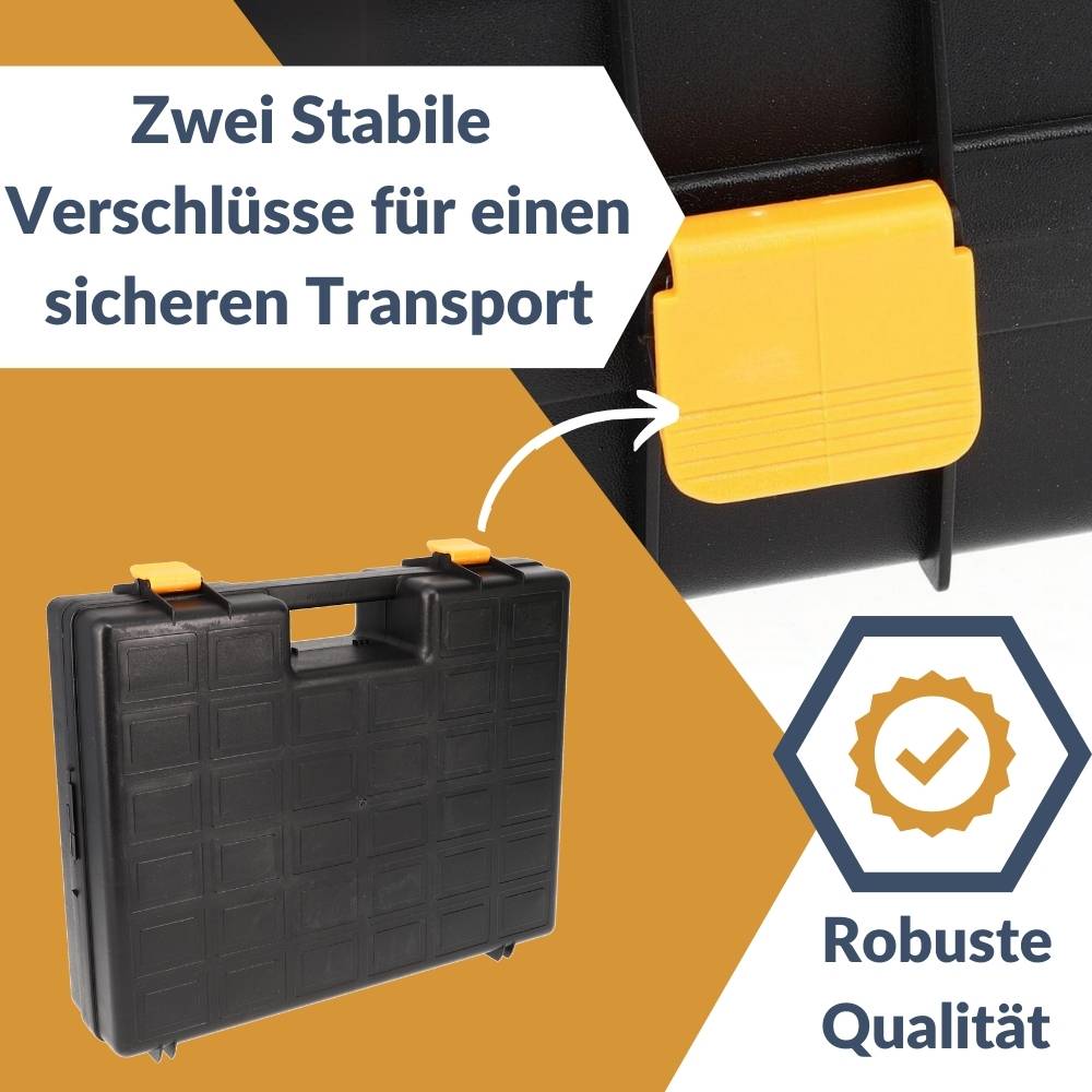 2x Maschinenkoffer leer Werkzeugaufbewahrung Universal Werkzeugkoffer für Elektrowerkzeuge Schaumstoffeinlage Werkzeug Geräte Koffer Toolbox