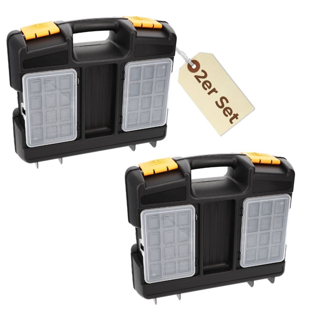 2x Maschinenkoffer leer Werkzeugaufbewahrung Universal Werkzeugkoffer für Elektrowerkzeuge Schaumstoffeinlage Werkzeug Geräte Koffer Toolbox