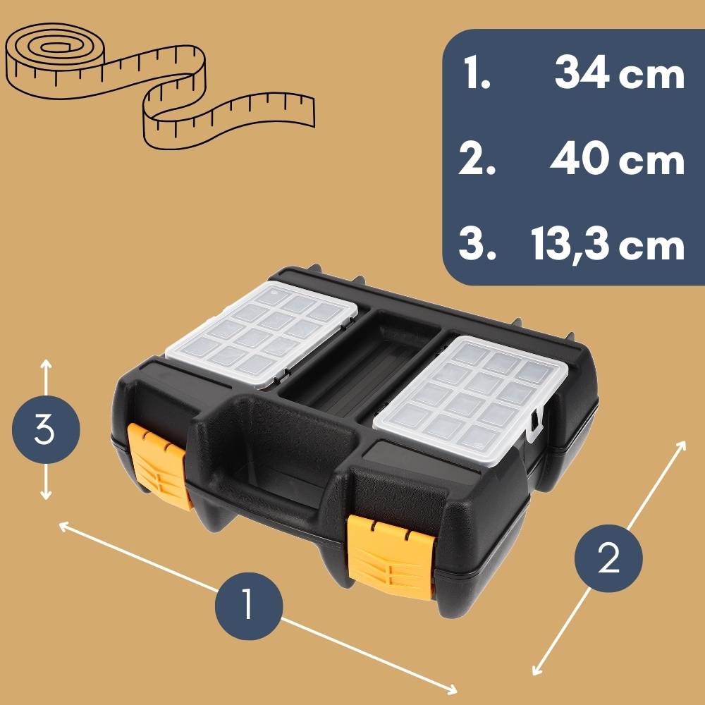 2x Maschinenkoffer leer Werkzeugaufbewahrung Universal Werkzeugkoffer für Elektrowerkzeuge Schaumstoffeinlage Werkzeug Geräte Koffer Toolbox