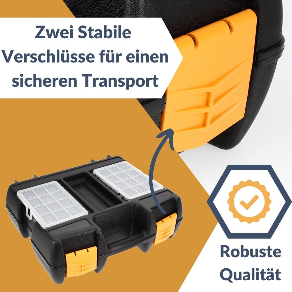 2x Maschinenkoffer leer Werkzeugaufbewahrung Universal Werkzeugkoffer für Elektrowerkzeuge Schaumstoffeinlage Werkzeug Geräte Koffer Toolbox
