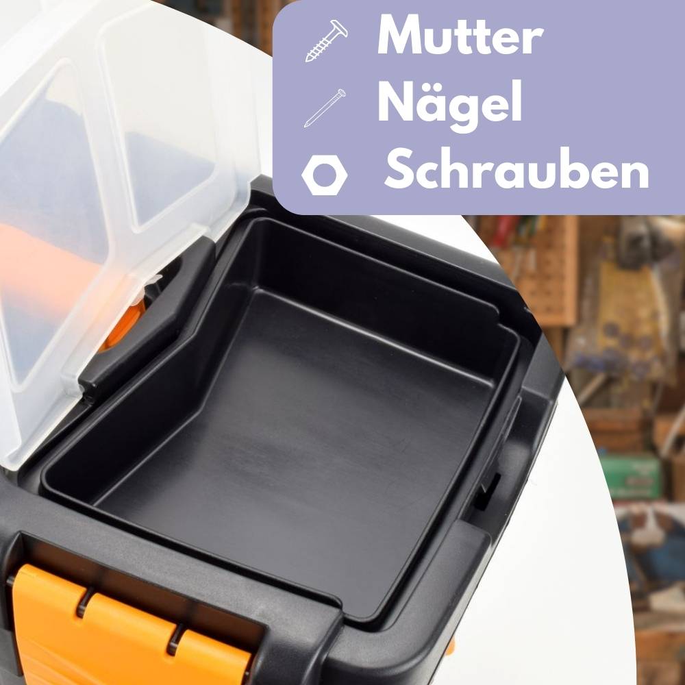 2x Werkzeugkoffer leer Doppelfach 2in1 Werkzeugkasten Groß Werkzeugkiste Werkzeugkästen Kunststoff Angel Box Kiste Haushalt Tool Box Set