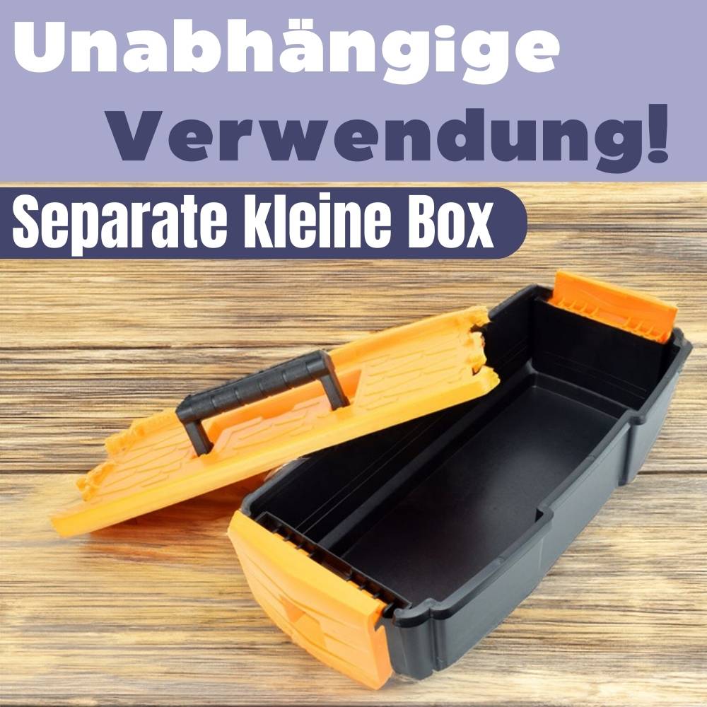 2x Werkzeugkoffer leer Doppelfach 2in1 Werkzeugkasten Groß Werkzeugkiste Werkzeugkästen Kunststoff Angel Box Kiste Haushalt Tool Box Set
